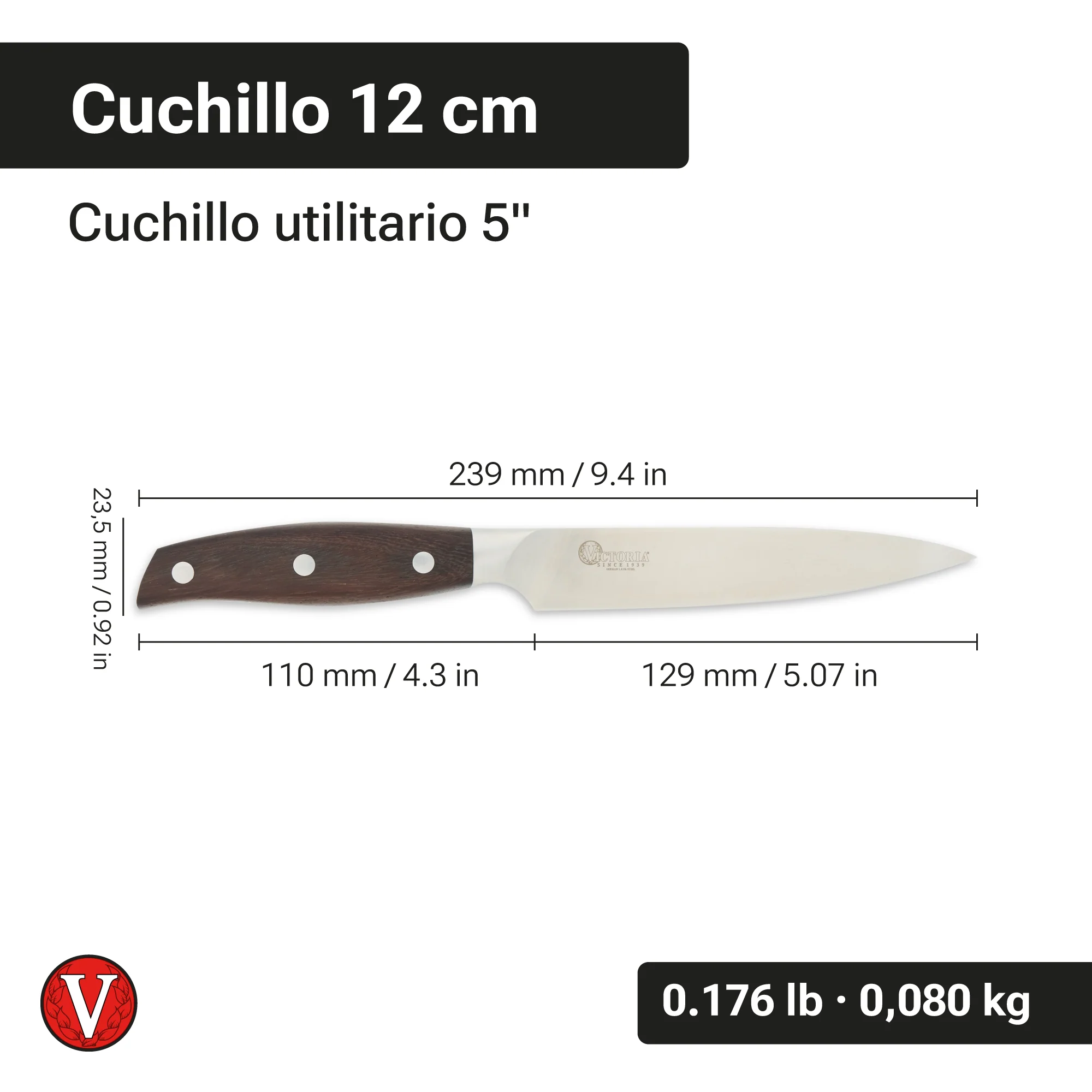 Cuchillo Utilitario 5” Multiusos de Acero Inoxidable – Victoria - Image 3