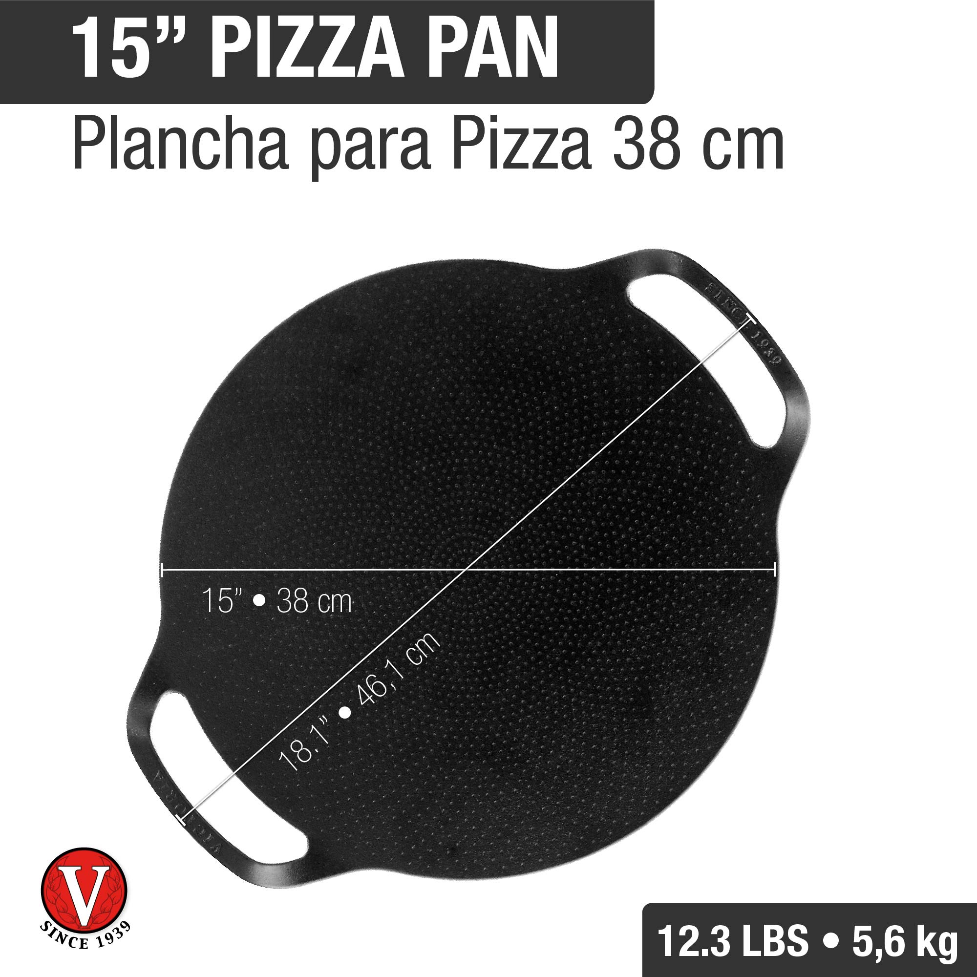 Plancha Para Pizza Doble Asa 38 Cm - Image 3
