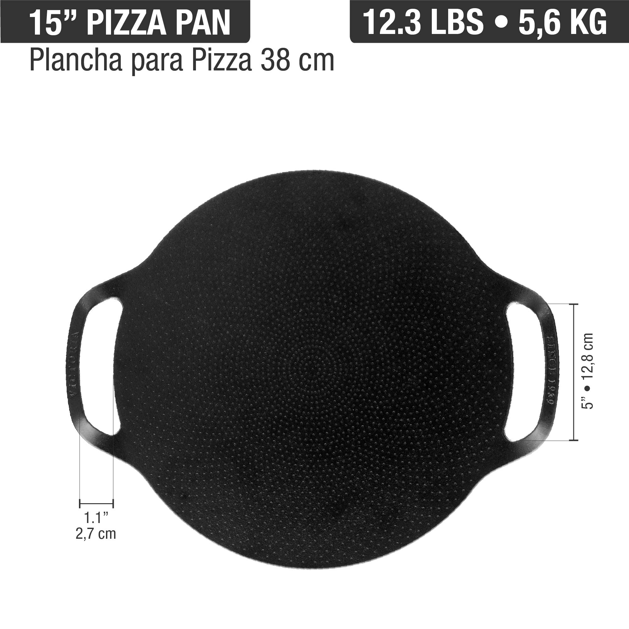 Plancha Para Pizza Doble Asa 38 Cm - Image 4