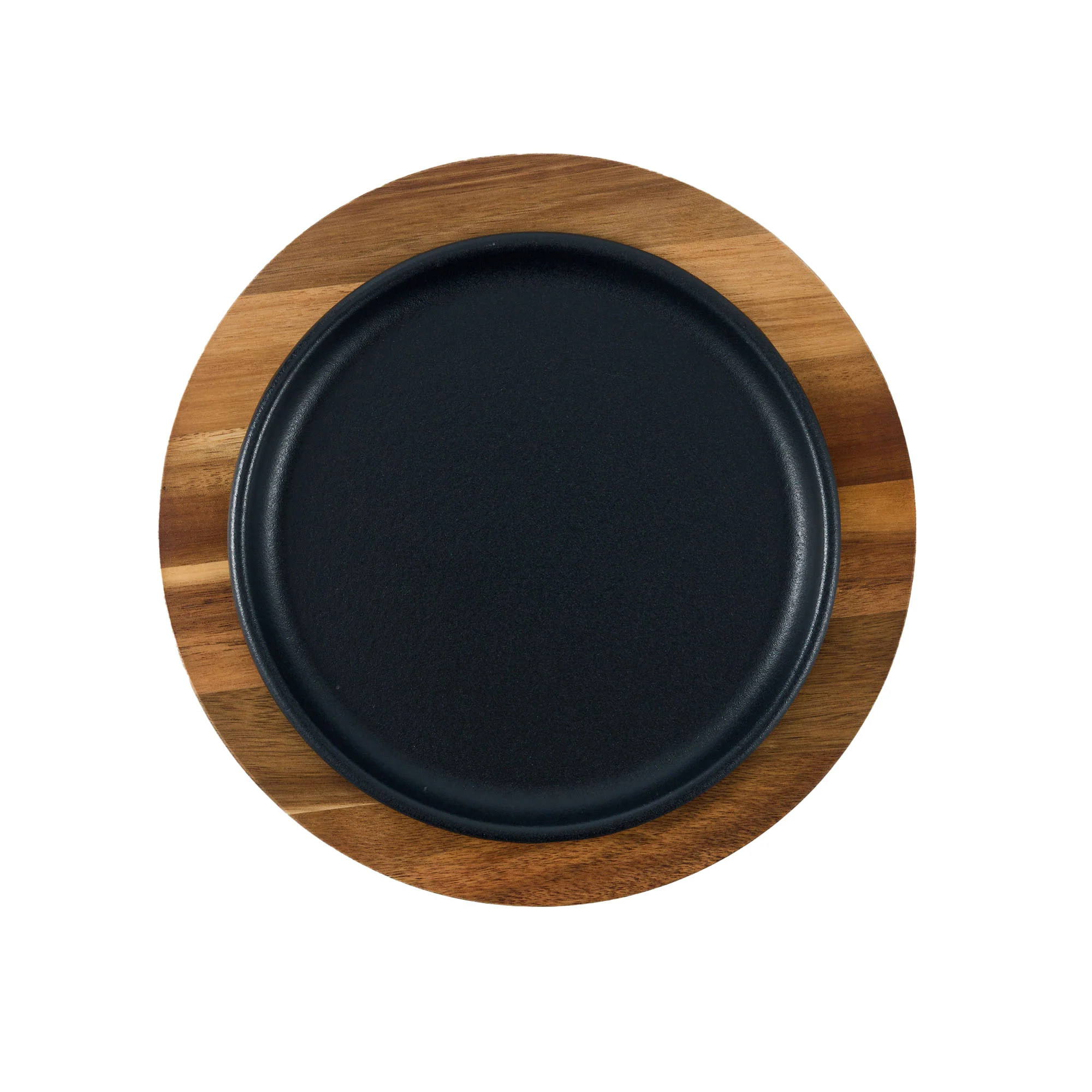 Plato de Hierro Fundido con base de madera de 20 cm